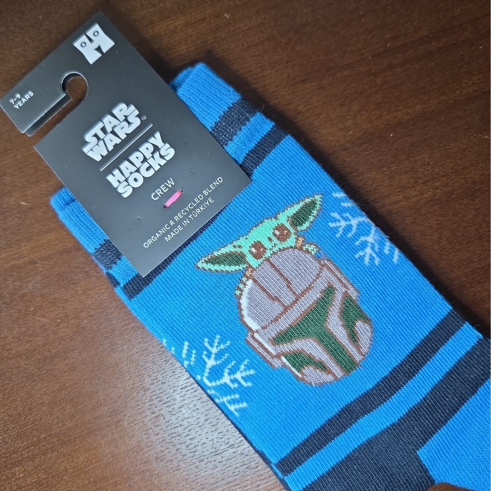Kids STAR WARS Happy Socks Grogu Mandalorian Sock 7-9 Years NWT - Picture 3 of 6
